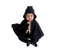 Proumhang Cape d'halloween pour Bébé - Poncho Citrouille/Fantôme pour Enfants,Costume Mignon pour Nouveau-né et Tout-Petit,Vêtement Chaud pour Bébé Noir S(73cm-80cm)