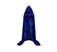 Proumhang Cape en Velours à Capuchon pour Enfants Cap Maxi Manteau de Vampire Sorcier Cape Fantaisie Halloween Noël Carnaval Bleu 110cm