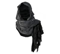 Proumhang Châle à Capuche avec Broche Viking - Écharpe Médiévale, Cape Renaissance pour Cosplay. Accessoire Unisexe,Parfait pour Costumes Historiques ou Style Bohème,Taille Unique,Noir Gris