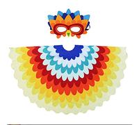 Proumhang Costume 2 pièces d'ailes d'oiseaux pour Enfants pour l'âge de 3 à 8 Ans,Ensemble de Cosplay d'animaux, Masque pour Les Yeux et Ailes en Feutre,déguisement d'halloween,120cm x 60cm,Style 2