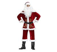 Proumhang Costume Santa Claus Costume de Père Noël 9 pièces accessoires(Sans paquet)