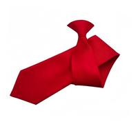 Proumhang Cravate Solide pour Hommes,Cravate à clip pour Uniforme avec Boutonnières,Taille Unique pour Adulte Unisexe 51cm Rouge