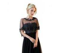 Proumhang Écharpe Chiffon Femme Châles & Étoles Élégants pour Mariage,Soirées & Événements Voile de Mariée,Cape en Chiffon pour Mariée,Demoiselles d'Honneur et Fêtes Taille unique Noir