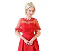 Proumhang Écharpe Chiffon Femme Châles & Étoles Élégants pour Mariage,Soirées & Événements Voile de Mariée,Cape en Chiffon pour Mariée,Demoiselles d'Honneur et Fêtes Taille unique Rouge