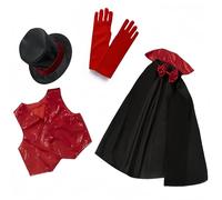 Proumhang Ensemble de 5 pièces pour jeu de rôle de magicien pour enfants,Ensemble d'accessoires de déguisement pour Halloween pour enfants, garçons et filles(3~8 ans)