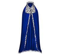 Proumhang King's Cape Costume Stage Performances pour Halloween Costume De Noël Accessoire Bleu 130cm