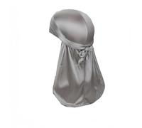 Proumhang Longue Queue Durag, Bandeau Unisexe Durag 360 Waves,Chapeau Turban,Bretelles Larges,Bandana Pirate,Décoration Quotidienne Hip-hop pour Femmes et Hommes,Gris