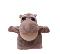 Proumhang Marionnettes à Main pour Enfants,Marionnettes Douces en Peluche d'animaux de Zoo pour Enfants,Garçons et Filles,Grandes Bouches Mobiles Hippopotame 25cm