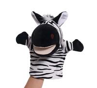 Proumhang Marionnettes à Main pour Enfants,Marionnettes Douces en Peluche d'animaux de Zoo pour Enfants,Garçons et Filles,Grandes Bouches Mobiles Zèbre 25cm