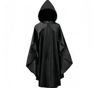 Proumhang Noir Cape à Capuche pour Adultes Cape d'ouverture Ondulée pour Halloween Faucheuse Sorcière Vampire Accessoire de Déguisement pour Hommes et Femmes 100cm