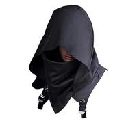 Proumhang Noir Chapeau Cape Médiéval Cyberpunk - Capuche Costume Cosplay Halloween pour Jeu de Rôle Unisexe,Taille Unique