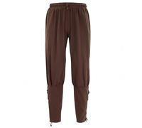 Proumhang Pantalon Pirate,Costume de Pirate de la Renaissance Viking de la Renaissance des Hommes,Pantalon de Pirate de Lin Brun M
