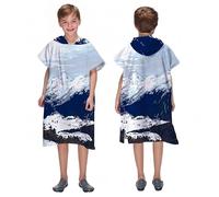 Proumhang Poncho de Surf/Bain/Piscine/Plage pour Enfants,Serviette de Bain à Capuche en Microfibre,Peignoir à Langer en éponge,Poncho de Bain à Capuche pour Garçons et Filles Mode 1 75x60cm