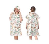 Proumhang Poncho de Surf/Bain/Piscine/Plage pour Enfants,Serviette de Bain à Capuche en Microfibre,Peignoir à Langer en éponge,Poncho de Bain à Capuche pour Garçons et Filles Style 2 75x60cm