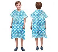 Proumhang Poncho de Surf/Bain/Piscine/Plage pour Enfants,Serviette de Bain à Capuche en Microfibre,Peignoir à Langer en éponge,Poncho de Bain à Capuche pour Garçons et Filles Mode 5 75x60cm