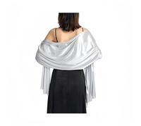 Proumhang Satin Soyeux étole de Mariage écharpe pour Femmes Léger Couleur Solide Longue étole de Mariage Demoiselles d'honneur élégante Soirée Lumineuse étole de Mariage 200cm*70cm Argent