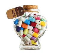 Prounion Capsule Lettres Message dans une Bouteille en Verre, Mignon Bouteille Capsule Letters Message Happy Love Pills pour Ami/Petite Amie Anniversaire Anniversaire Saint Valentin, 100PCS