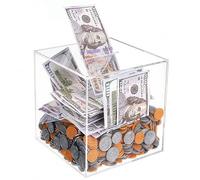 Prounion Tirelire Transparente, Grande Tirlire en Acrylique Inouvrable, Tirelire sans Ouverture Banque D'épargne, Money Safe Box Bank, Ne Peut Sauver Que la Tire-Lire Qui ne Peut Pas être retirée, L