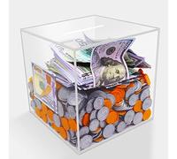 Prounion Tirelire Transparente, Grande Tirlire en Acrylique Inouvrable, Tirelire sans Ouverture Banque D'épargne, Money Safe Box Bank, Ne Peut Sauver Que la Tire-Lire Qui ne Peut Pas être retirée, XL