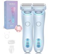 Proustore Razor, Proustore Pro 3.0 Electric Razor for Women, 2 in 1 Electric Lady Shaverwith Removable Head Dual Head Wet & Dry (blue 2pcs)