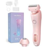 Proustore Razor, Smooth Shave Razor, 2 in 1 Electric Lady Shaver with Removable Head, Waterproof, Wet and Dry for Leg Arm Underarm (Pink)