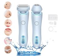 Proustore Razor, The Glide Pro 3.0 Shaver, Comfort 2 in 1 Electric Lady Shaver, Dual-Head Electric Shaver, Waterproof Wet & Dry Use for Underarms, Legs (Blue)