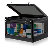 Provcodeabox Boîte verrouillable avec double serrure à combinaison | Boîte de sécurité de 24,6 l pour médicaments, téléphones portables et collations | Boîte de rangement empilable avec 2 serrures à