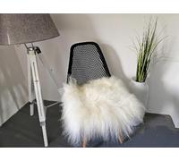 Provellus Coussin de siège blanc en véritable peau de mouton d'Islande, 40 x 40 cm, patchwork