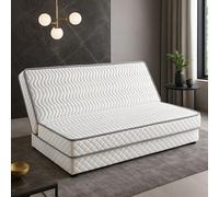 Provence literie Matelas Ferme pour Clic Clac 160x200 x 15 cm - Dim Assise 70 cm - Déhoussable Housse Lavable - 5 Zones de Confort - Ame Poli Lattex Haute Résilience - Hypoallergénique