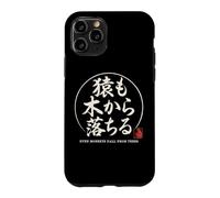 Proverbe Japonais Même Les singes Tombent des Arbres Japon Kanji Coque pour iPhone 11 Pro