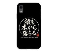 Proverbe Japonais Même Les singes Tombent des Arbres Japon Kanji Coque pour iPhone XR