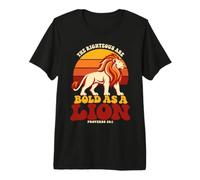 Proverbes 28:1 Bold As A Lion Christian Bible Verse T-Shirt Haut de Gamme