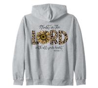 Proverbes 3:5 Trust in The Lord Léopard Tournesol Religieux Sweat à Capuche