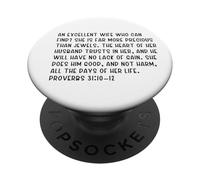 Proverbes 31:10-12 an Excellent Wife Who Can Find? She is Far PopSockets PopGrip Adhésif