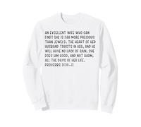 Proverbes 31:10-12 an Excellent Wife Who Can Find? She is Far Sweatshirt