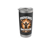 Proverbes And Protein Funny Gym Faith Workout Gobelet isotherme en acier inoxydable double paroi