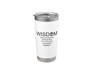 Proverbes chrétiens : Sagesse, fruit de l'esprit, vêtements de tous les jours Gobelet isotherme en acier inoxydable double paroi
