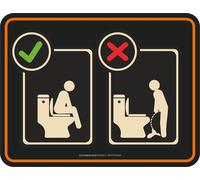 Proverbes de salle de bains - Panneaux Fun - S'il vous plaît pisser en position assise