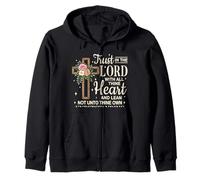 Proverbes Verset de la Bible Croix Florale Foi chrétienne Religion Sweat à Capuche