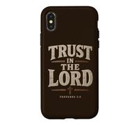 Proverbs 3:5 Trust in The Lord - Men Christian Faith Rustic Coque pour iPhone X/XS