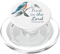 Proverbs 3:5 Trust in The Lord - Women Girls Bird (White) PopSockets PopGrip pour MagSafe