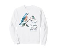 Proverbs 3:5 Trust in The Lord - Women Girls Bird (White) Sweatshirt