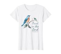 Proverbs 3:5 Trust in The Lord - Women Girls Bird (White) T-Shirt