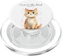Proverbs 3:5 Trust in The Lord - Women Girls Cat Verse PopSockets PopGrip pour MagSafe