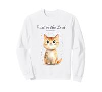 Proverbs 3:5 Trust in The Lord - Women Girls Cat Verse Sweatshirt