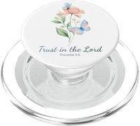 Proverbs 3:5 Trust in The Lord - Women Girls Floral (White) PopSockets PopGrip pour MagSafe