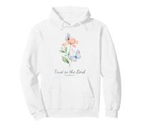Proverbs 3:5 Trust in The Lord - Women Girls Floral (White) Sweat à Capuche