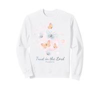 Proverbs 3:5 Trust in The Lord - Women Girls Floral (White) Sweatshirt