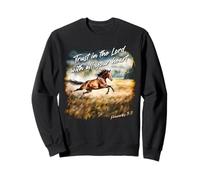 Proverbs 3:5 Trust in The Lord - Women Girls Horse Verse Sweatshirt
