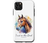 Proverbs 3:5 Trust in The Lord - Women Girls Horse (White) Coque pour iPhone 11 Pro Max